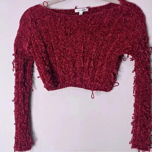 Fashion Nova Red Knited crop top sweater
